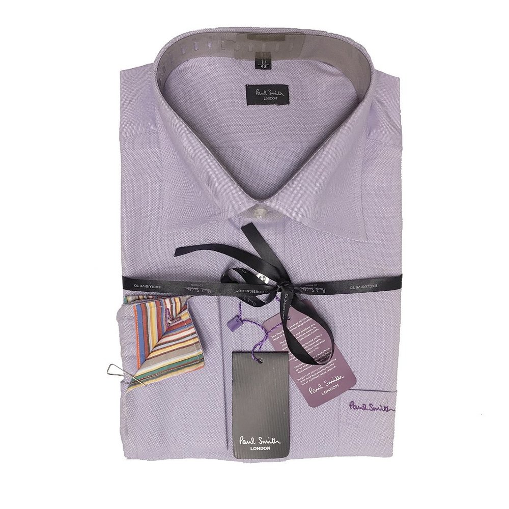 NEW Paul Smith Dress Shirt! 17 Light Purple Colorful Striped French Cuffs